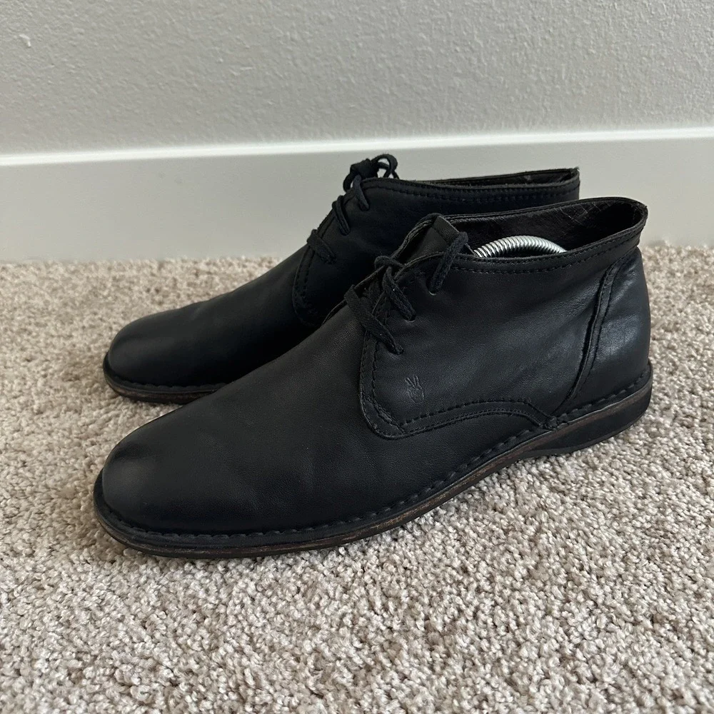 John Varvatos Chukka Boots Men 11.5 Black Leather Lace Up Desert Boot F0514B